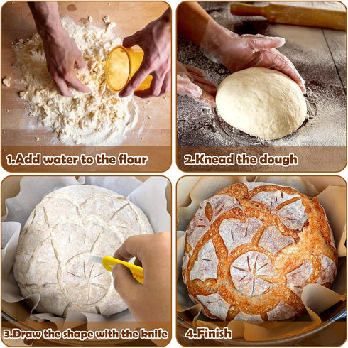 Bread Lame Dough Scoring Tool,2 Pack Sourdough Scoring Tools,Bread Dough Cutter Slashing Razor Tool,Scoring Patterns Booklet,Bread Baking & Making...