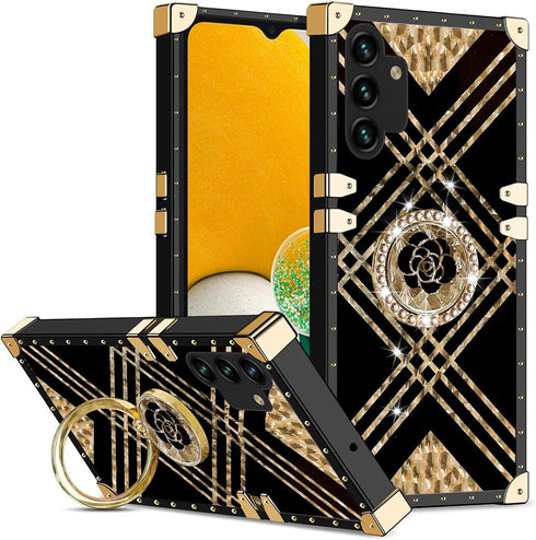 KuDiNi for Samsung Galaxy A13 5G Case, a13 5G/4G/A04S Phone Case for Women Square Case Shockproof TPU Retro Elegant Classic Luxury Edge Full Prote...