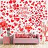 Eersida 191 Pieces Heart Wall Decals Valentines Day Stickers Removable Party Decals Valentines Wall Decor Self Adhesive Heart Gnome Stickers for A...