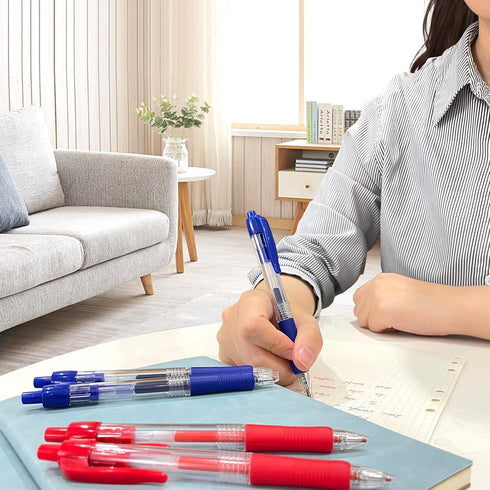 PENS bulk pack of 12 ink pens, Retractable ballpoint pens Medium point 0.5 mm, 6 black pens & 3 Blue pens 3 red pens &combo pack...