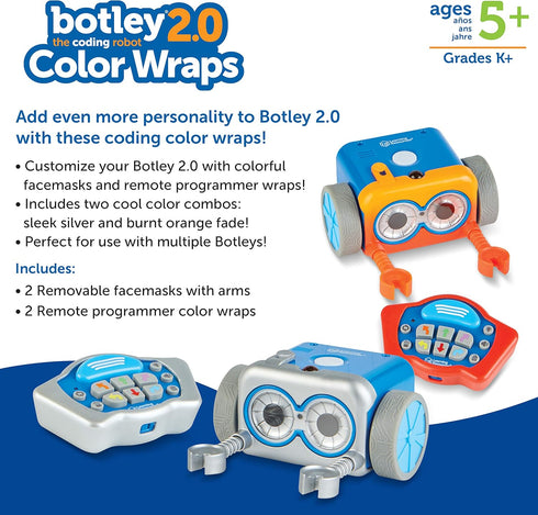 Learning Resources Botley The Coding Robot Red and Silver Facemask - Coding Robot Accessories, Botley Not Included...
