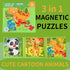 Magnetic Puzzles for Kids Ages 3 4 5 6, Wooden Puzzles Book for Toddlers, Travel Games Puzzles, 3 in 1 Cartoon Jigsaw Puzzle Book, Kids Travel Puz...