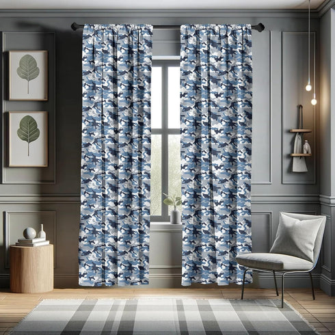 Ambesonne Camouflage Window Curtains, Illustration Abstract Soft Colors Pattern Surreal Shapes Design Art, Lightweight Decor 2-Panel Set with Rod ...
