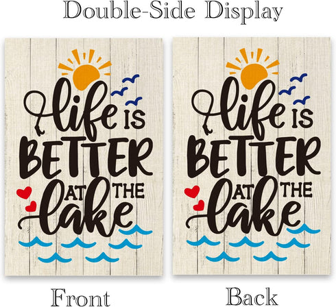 ShuanQ Life is Better at the Lake Garden Flag Double Sided Welcome Flag for Home Yard Outside Lake House Decoration Life is Better at the Lake Fla...