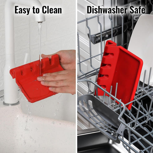 Zulay Kitchen Silicone Utensil Rest with Drip Pad for Multiple Utensils - BPA-Free, Heat-Resistant Spoon Rest & Spoon Holder for Stove Top - Kitch...