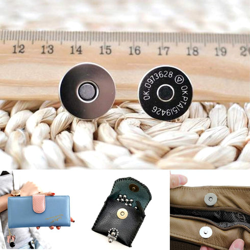 MYUBWTF 20 Set Magnetic Button Clasp Snaps, 3/4“ Purse Magnetic Bag Fastener Clasp, Magnetic Button Replacement Kit for Sewing, Craft, Purses, Bag...