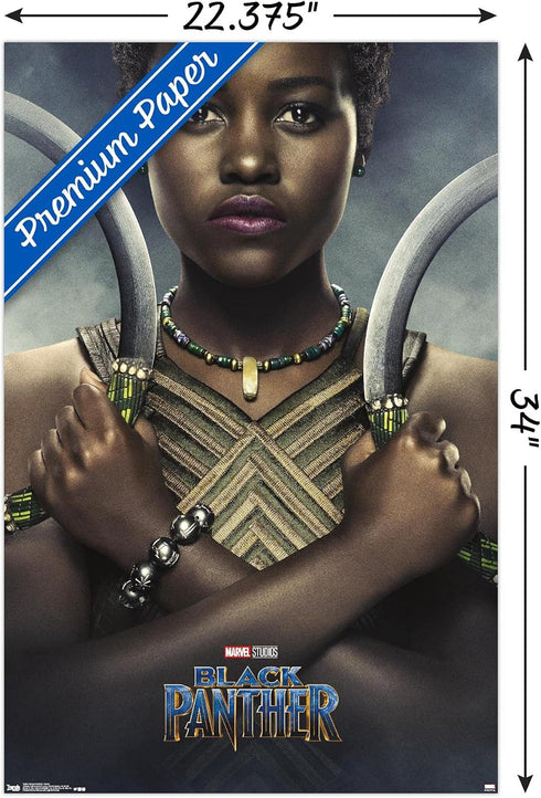 Trends International Marvel Cinematic Universe - Black Panther - Nakia One Sheet Wall Poster, 22.375" x 34", Premium Poster & Clip Bundle...