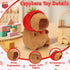 Emoin Capybara Plush Toy with Strawberry Hat 9.8Inch Kawaii Capybara Plushie Soft Brown Capybara Stuffed Animals Doll Pillow Strawberry Capybara H...