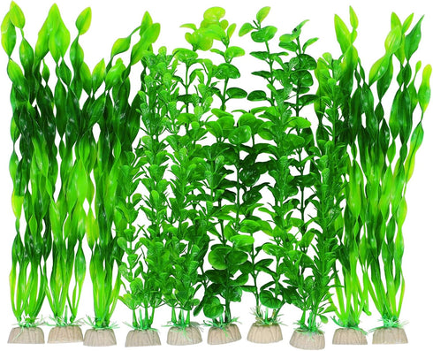 AQUANEAT Fish Tank Decorations, Aquarium Plants Plastic, Fish Tank Plants, 10packs...