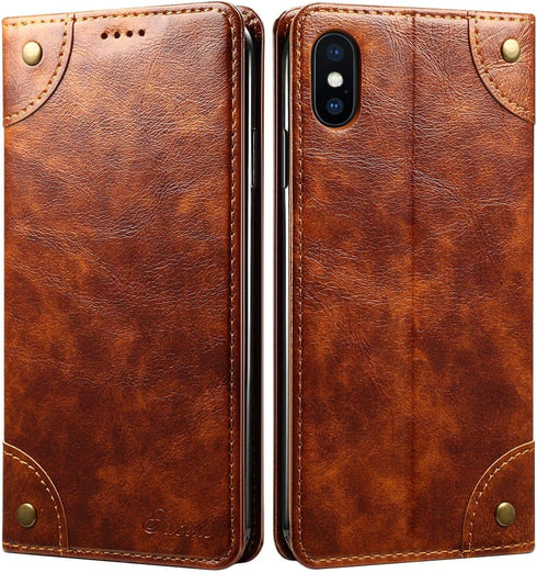 SINIANL iPhone XR Case, Leather Wallet Folio Case Book Design Flip Cover with Stand and ID Credit Card Slot Magnetic Closure for iPhone XR 6.1 inc...
