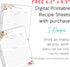 Recipe Binder Page Protectors for 8.5 x 9.5 inch Binders. Holds 50 Protective Sleeves That Hold 6.5" x 8.5" Full Recipe Cards, Heavyweight Crystal...