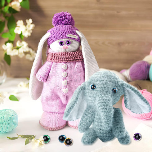 UPINS 180Pcs Safety Eyes and Noses for Amigurumi Large Plastic Craft Crochet Eyes for Stuffed Animals DIY Puppet Bear Toy Doll Making Supplies...