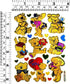 Stickers Pack 10 Sheets Lovely Gold Teddy Bear Red Hearts Valentine Cartoon Stickers Craft Scrapbooking Book Album Card Diary Calendars Planner De...