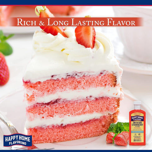 Happy Home Imitation Strawberry Flavoring, Non-Alcoholic, Certified Kosher, 7 oz....