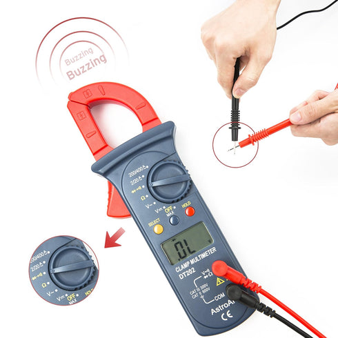 AstroAI Digital Clamp Meter 2000 Counts, Multimeter Amp Meter with Auto Ranging; Measures Voltage Tester, AC Current, Resistance, Continuity; Test...