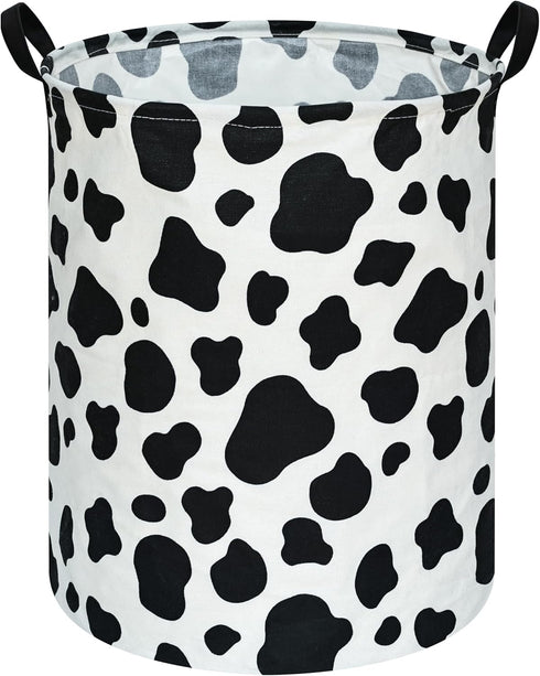 KUNRO Toy Bin Waterproof storage organizer for Nursery Hamper Home decor Closet Kids Bedroom Laundry Baby Gift Shelf Baskets (Rould Cow pattern)...