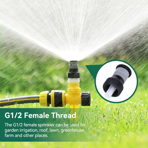 6PCS Lawn Sprinkler Garden Sprinkler, 360° Rotating Buried Spray Nozzle Large Area Coverage Automatic Lawn Sprinkler Heads G1/2 Female Thread Adju...