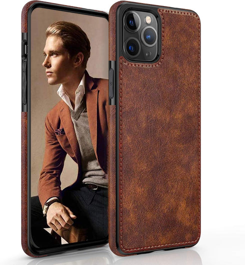 LOHASIC Compatible with iPhone 12 Pro Max Case, Slim Luxury PU Leather Non-Slip Grip Rugged Bumper Shockproof Full Body Protective Cover Phone Cas...