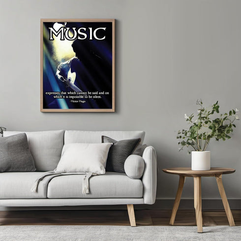 Posterizer 1 pcs-Music Expresses That Which Cannot Be Said-Victor Hugo-Quotes-Gift for book lovers-School and classroom art- unframed wall art...