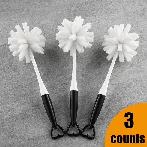 ALINK Bottle Glass Dish Sponge Cleaning Brush with Handle, Pack of 3...