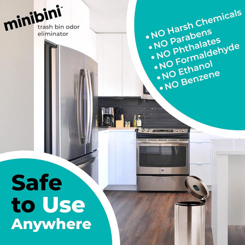 Flint Minibini Trash Can Deodorizer and Odor Eliminator, Garbage Can Air Freshener and Odor Control Up to 30 Days, Device Plus Refill...