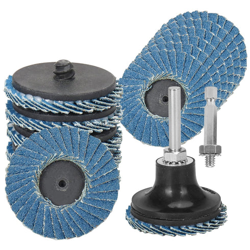 9Pcs 2 inch Quick Change Sanding Discs High Density Zirconia Die Grinder Flap Disc Flat Roll Lock Disc with 1Pc Disc Pad Holder for Rotary Tools A...