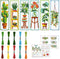 ORIGACH 6 Set Green Plants Cross Stitch Bookmark Kit for Beginner with Backing Felt Floss Instructions DIY Stamped Embroidery Bookmark Kit for Adu...