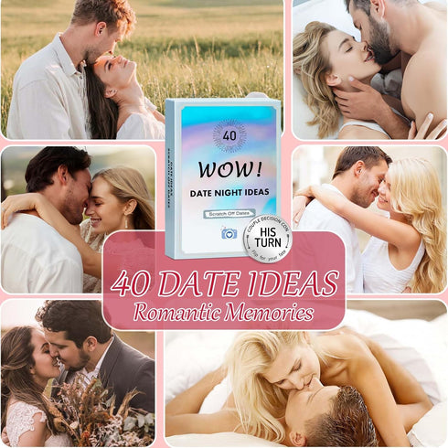 WECOOL 40 Adventurous Date Night Games for Couples,Super Romantic & Absolutely Exciting Date Night Ideas Adventure Date Night Scratch Off Cards, U...