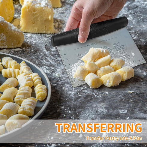 ALLTOP Stainless Steel Pastry Blender Cutter and Bench Scraper Set, Efficient Multipurpose Kitchen Baking Essential Tool with Comfortable Grip Han...