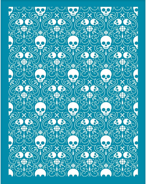 OLYCRAFT 4x5 Inch Skull Clay Stencils Skeleton Non-Adhesive Silk Screen Stencil Skull and Bones Clay Silk Screen Reusable Mesh Transfer for Polyme...