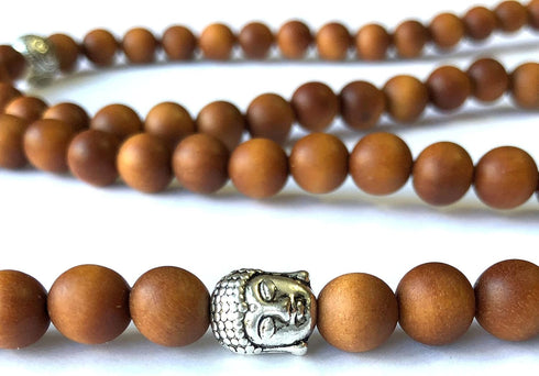 Mens Womens 108 Bead Sandalwood 8mm Mala Bracelet - Yoga Meditation Beads - Buddha Prayer Beads...