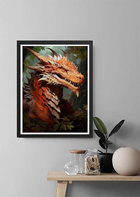 Diymood Paint by Numbers for Adults Dragon, DIY Oil Painting Myths Acrylic Paint by Number Kits for Adults Beginner for Home Wall Decor 16x20 inch...