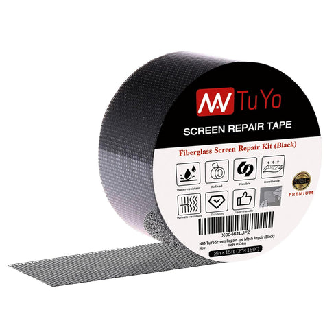 Screen Repair Tape Window Screen Repair Kit 3-Layer Strong Adhesive 2"×180" (15FT) Screen Door Patch Repair Kit for Windows or Doors Fiberglass Sc...
