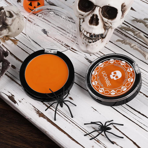 UCANBE Orange Face Body Paint Makeup Foundation, Professional Blendable Cream Greasepaint, Face Painting Kit for Adults Children Halloween Party, ...