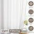 Melodieux White Semi Sheer Curtains 63 Inch Length for Bedroom Living Room, Farmhouse Linen Texture Light Filtering Home Office Shiny Sheer Drapes...