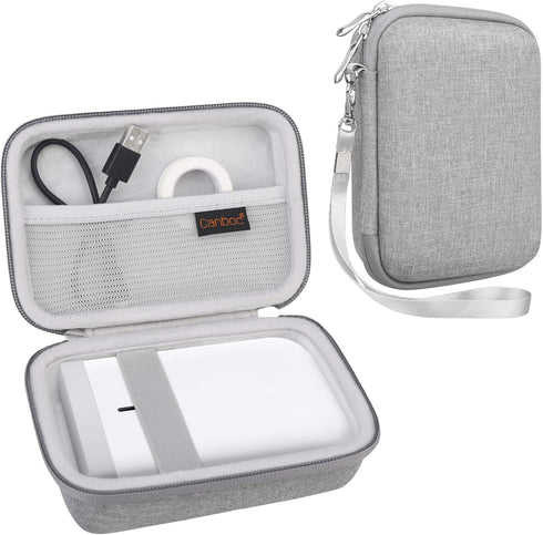 Canboc Hard Carrying Case for NIIMBOT D11 Portable Bluetooth Handheld Label Printer, Mesh Bag fits NiiMbot D11 Label Tape and USB Cable or Other A...