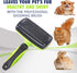 Self Cleaning Slicker Brush- for Dogs, Cats & Pets-One Click Cleaning Function-Gentle & Effective Cat, Pet & Dog Hair Remover-Dog Grooming Accesso...