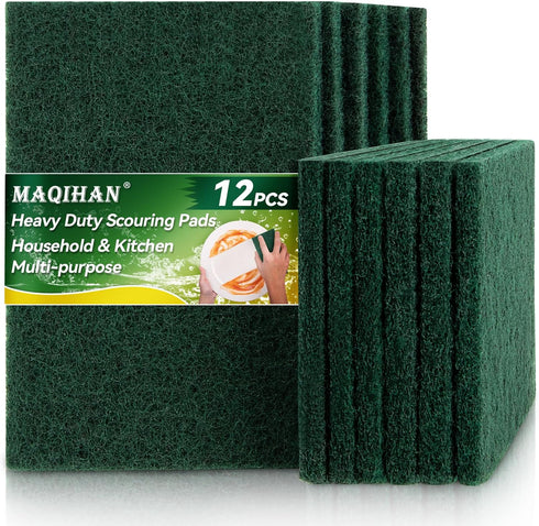 Heavy Duty Scouring Pad - 12PCS Scouring Pads for Heavy Duty Cleaning Scrubbing Pads for Kitchen Bathroom Household Cleaning Dish Scrubber Scrub S...