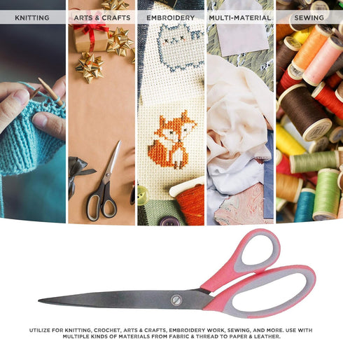 JubileeYarn Titanium Softgrip Scissors Set - Pinking, Sewing, Arts, Crafts, Office - 1 Set of 4 - Pink...