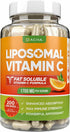 DACHA Natural Liposomal Vitamin C - 1700mg, 200 Capsules, Immune System & Collagen Booster, High Absorption Fat Soluble VIT C, Buffered, Skin Vita...