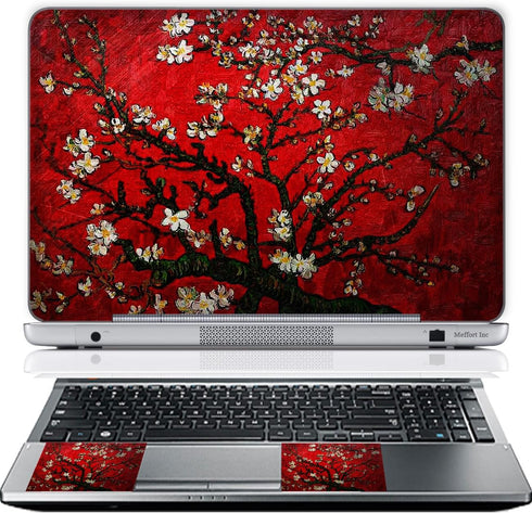 15 15.6 Inch Laptop Skin Sticker Cover Premium Sticker Cover Art Decal Decorative (Included 2 Wrist Pad Skins) - Cherry Blossom...