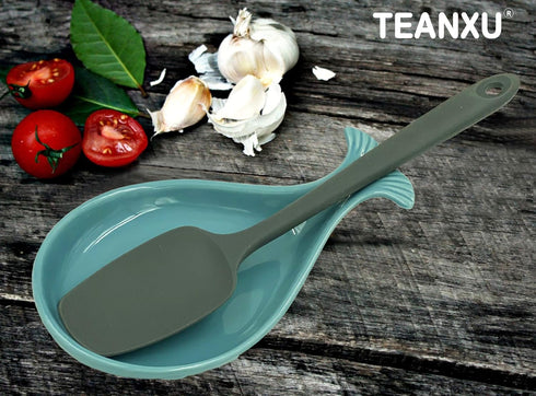 Whale Spoon Rest for Stove Top, Ceramic Spoon Holder for Kitchen Counter, Modern Farmhouse Kitchen Décor, 7.8 x 4.8 Inches (Aqua Blue)...