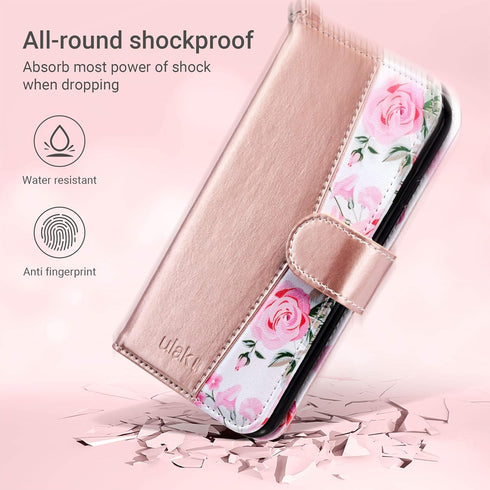 ULAK Wallet Case for iPhone 6s Plus, iPhone 6 Plus Case, Flip Folio PU Leather Kickstand Case with Card Slot Wrist Strap ID Credit Card Pockets fo...
