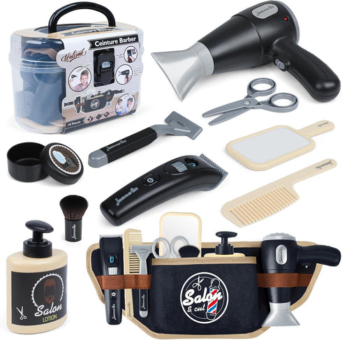 WishaLife Kids Barber Shop Playset - Kids Hair Cutting Kit, Kids Shaving Kit for Boys Role Play, Kids Hair Salon Playset, Pretend Play Toy Gift fo...