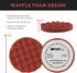 TCP Global 6.5" Red Waffle Foam Buffing Pad Hook and Loop Backing - Heavy Cut Pad for Polishing, Automotive, Marine, Truck, RV & Compound Cutting,...