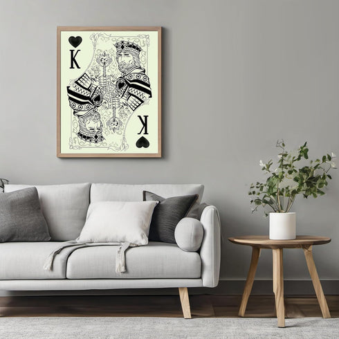 Posterizer 1 pcs-black and white king of hearts bar card print-Miscellaneous-Sports & Hobby Art-Decor for Game Room or Man Cave- unframed wall art...