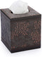 Sumnacon Square Leather Tissue Box Cover - Stylish Cube Tissue Box Holder with Magnetic Bottom, Decorative PU Tissue Box for Vanity Dresser Night ...