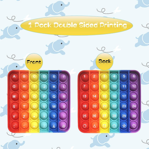 Alphabet Number Fidgety Pops (1 Pcs), ABC Learning & Educational Letter Popper Game, Stress Relief Autism Sensory Toys, Preschool Kindergarten Cla...