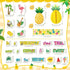 70 Pcs Summer Bulletin Board Decorations Set Tropical Pineapple Classroom Decor with Pineapple Honeycomb Ball Flamingo Palm Tree Flower Cutouts Bo...