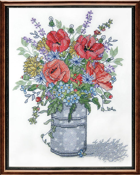 Janlynn Stamped Cross Stitch Kit, Poppies...